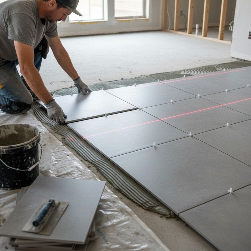 Slate Tile Floor Installation